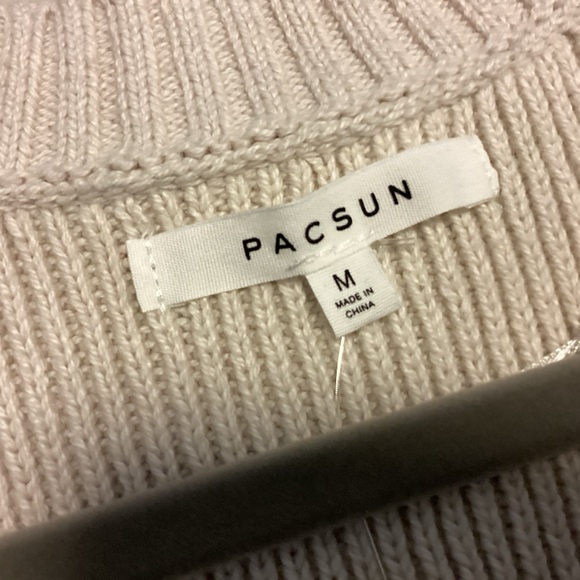 NWT PacSun Tan Knit Cropped Vest with Red PS Heart Embroidery SZ MED $40 - Picture 5 of 10